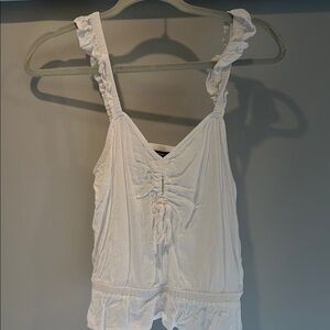 Express White V-Neck Top